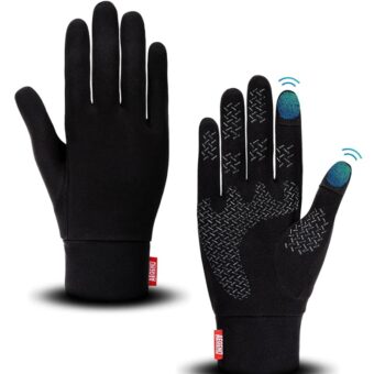 Aegend Lightweight Running Gloves Warm Gloves Mittens Liners Women Men Touch Screen Gloves Cycling Bike Sports Compression Gloves for Winter Early Spring Or Fall, 6 Colors, 3 Sizes