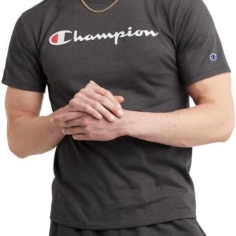 Champion Men's T-Shirt, Classic Graphic T-Shirt, Soft and Comfortable T-Shirts for Men, Script Logo (Reg. or Big & Tall)