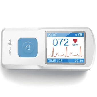 EMAY Portable ECG Monitor | Record ECG and Heart Rate Anytime Anywhere | Stand-Alone Device with LCD Screen and Storage | No Subscription Required