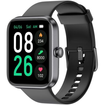 EURANS Smart Watch 45mm, AMOLED Fitness Watch with Heart Rate/Sleep Monitor Steps Calories Counter, IP68 Waterproof Activity Tracker Compatible with Android iOS