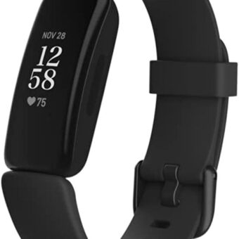 Fitbit Inspire 2 Health & Fitness Tracker with a Free 1-Year Fitbit Premium Trial, 24/7 Heart Rate, Black/Black, One Size (S & L Bands Included)