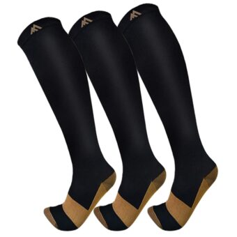 FuelMeFoot 3 Pack Copper Compression Socks - Compression Socks Women & Men Circulation - Best for Medical,Running,Athletic