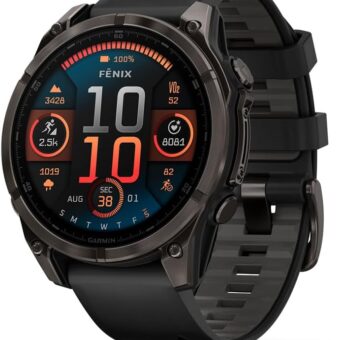 Garmin fēnix® 8 – 47 mm, AMOLED, Sapphire, Premium Multisport GPS Smartwatch, Long-Lasting Battery Life, Dive-Rated, Built-in LED Flashlight, Carbon Gray DLC Titanium with...