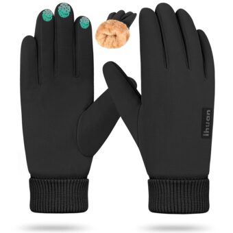 ihuan Winter Gloves for Men Women - Cold Weather Gloves for Running Cycling, Snow Warm Thermal Gloves Touchscreen Finger