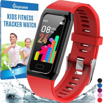 Inspiratek Kids Fitness Tracker for Girls and Boys Age 5-16 (5 Colors)- Waterproof Fitness Watch for Kids with Heart Rate Monitor, Sleep Monitor, Calorie Counter and More - Kids...