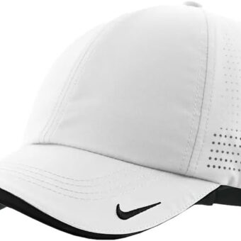 Nike Mens Golf - Dri-fit Swoosh Perforated Cap, White Hat, White