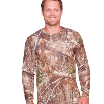 Realtree Men's Essential Camo Lightweight Performance Long Sleeve Shirt