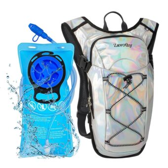 Reflective Hydration Backpack, Hydration Pack - Water Backpack with 2L Hydration Bladder, Essential for Festivals - Rave Hydration Pack for Hiking, Running, Cycling, and Festivals