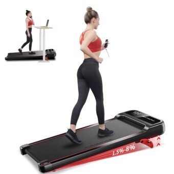 RHYTHM FUN Walking Pad Treadmill with Incline, Under Desk Treadmill with Incline, Treadmill for Home and Office, 300 Lbs Portable Treadmill with Remote Control, Compact...