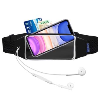 Running Belt for Women Men, Fanny Pack, Belt Bag, Money Belt, Waterproof Workout Waist Pouch Phone Holder with Touchscreen, Gym Running Gift Gear Accessories fits Phones UP to 6.5"