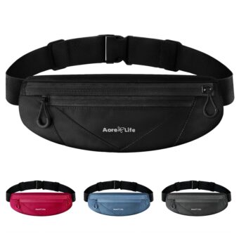 Running Belt, Running Fanny Pack for Women and Men, Waist Pack, Phone Belt, Money Belt, Running Pouch with 3 Pockets for Phone, Keys and Earphones, 23" to 44" Waist Size, Fit...