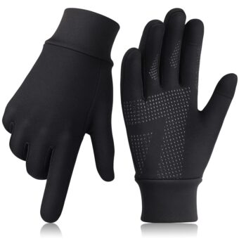 Running Gloves Touchscreen Anti-Slip Gloves Lightweight Fleece Sports Gloves Warm Windproof Winter Glove Liner for Men and Women Outdoor