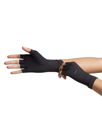 Tommie Copper Core Compression Half Finger Gloves, Unisex, Men & Women, Gloves for Hand Stiffness, Swelling & Joint Support