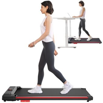 UREVO Under Desk Treadmill, Walking Pad 2 in 1 for Home/Office, Portable Walking Pad Treadmill with Remote Control, LED Display