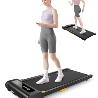 UREVO Under Desk Treadmill, Walking Pad Treadmills for Home, Portable Walking Treadmill 2.25HP, Walking Jogging Machine with 265 lbs Weight Capacity Remote Control LED Display