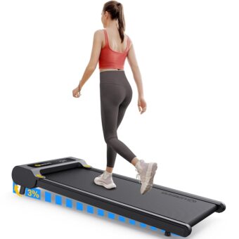 UREVO Walking Pad with Incline, Manual Incline Under Desk Treadmill for Home/Office, 2.25HP Inclined Treadmills with Remote Control, LED Display, 265lbs Weight Capacity