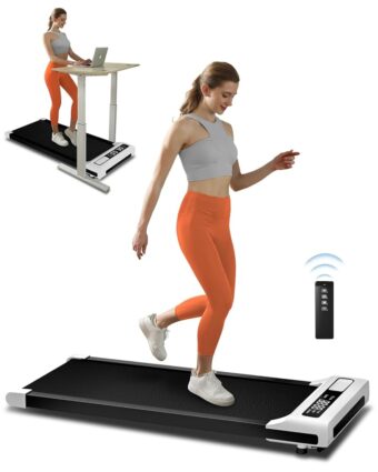 Walking Pad 2 in 1 for Walking and Jogging, Under Desk Treadmill for Home Office with Remote Control, Portable Walking Pad Treadmill Under Desk, Desk Treadmill in LED Display