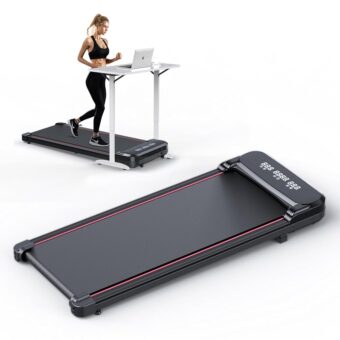 Walking Pad, Under Desk Treadmill, 2 in 1 Portable Treadmills for Home/Office, Walking Pad Treadmill with Transparent Lid, LED Display, Remote Controller, Compact Treadmill...