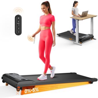 Walking Pad, Under Desk Treadmill for Home and Office, 4 in 1 Portable Treadmill with Incline for Walking, Jogging, Running and Climbing