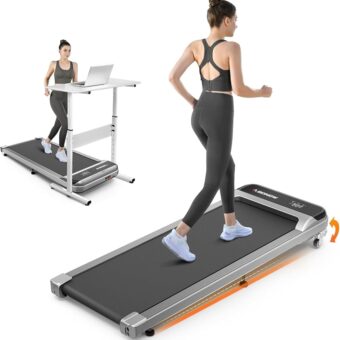 Walking Pad, Under Desk Treadmill with Incline for Home Office 2.5HP Portable Walking Treadmill with 280 Lbs Weight Capacity Walking Machine, Remote Control, LED Display