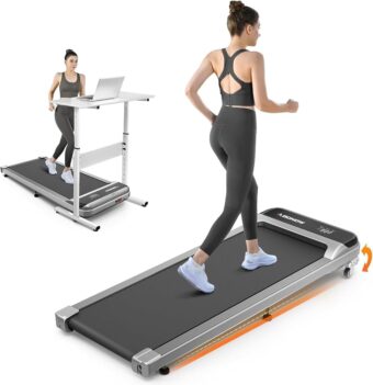 Walking Pad, Under Desk Treadmill with Incline for Home Office 2.5HP Portable Walking Treadmill with 280 Lbs Weight Capacity Walking Machine, Remote Control, LED Display