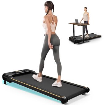 Walking Pad with Incline, Under Desk Treadmill for Home Office, 2.5HP Portable Treadmills with Panel & Remote Control, 4 in 1 Walking Running Machine Manual Incline, Compact...