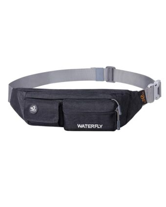 WATERFLY Fanny Pack for Women Men Water Resistant Small Waist Pouch Slim Belt Bag with 4 Pockets for Running Travelling Hiking Walking Lightweight Crossbody Chest Bag Fit All...