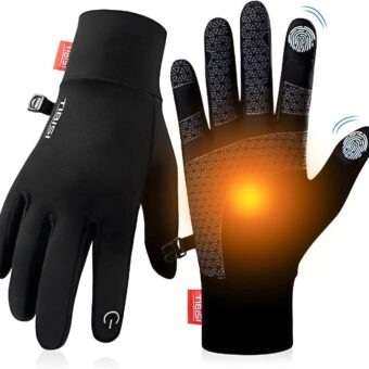 Winter Gloves Women Men, Warm Thermal Running Touchscreen Men Lightweight Walking Anti-Slip for Skiing